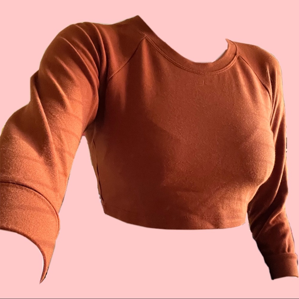 Cropped dark orange sweater